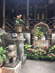 My reflection in a quiet corner of Wat Ket 