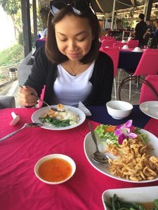 Nana enjoying lunch in Chiang Rai 