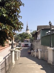 over the walking bridge to Wat Ket