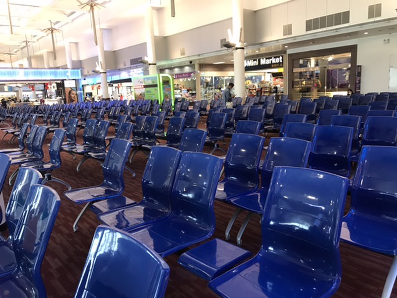 Chaingmai empty airport departure lounge February 2020