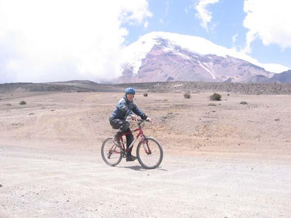 Carl Cylcing Down Chimborazo 