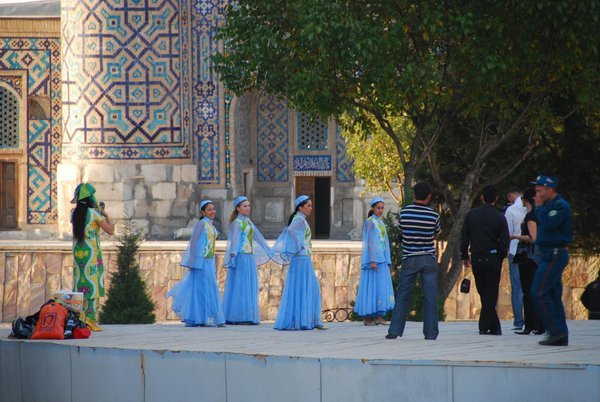 Dancing in Samarkand's Registan 