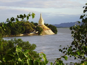 View of Temple on Irrawaddy River
