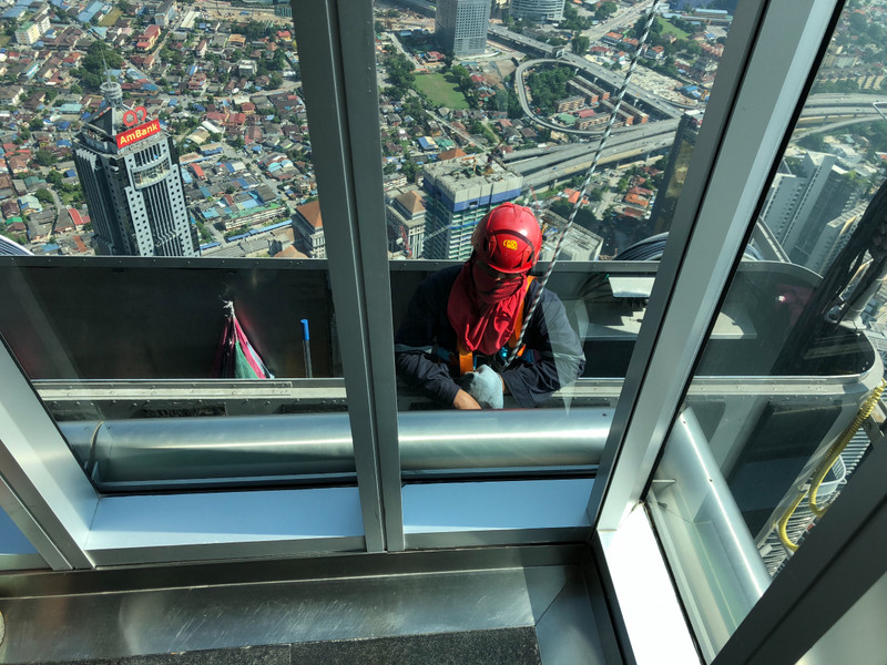 Window washers at the 86th floor