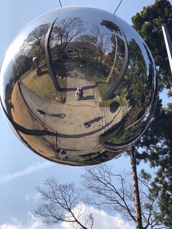Hakone Open Air - Suspended Ball....with us squished in there