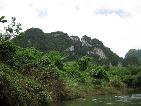 Mountains along the river