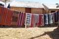 Typical textiles on one of the reed islands
