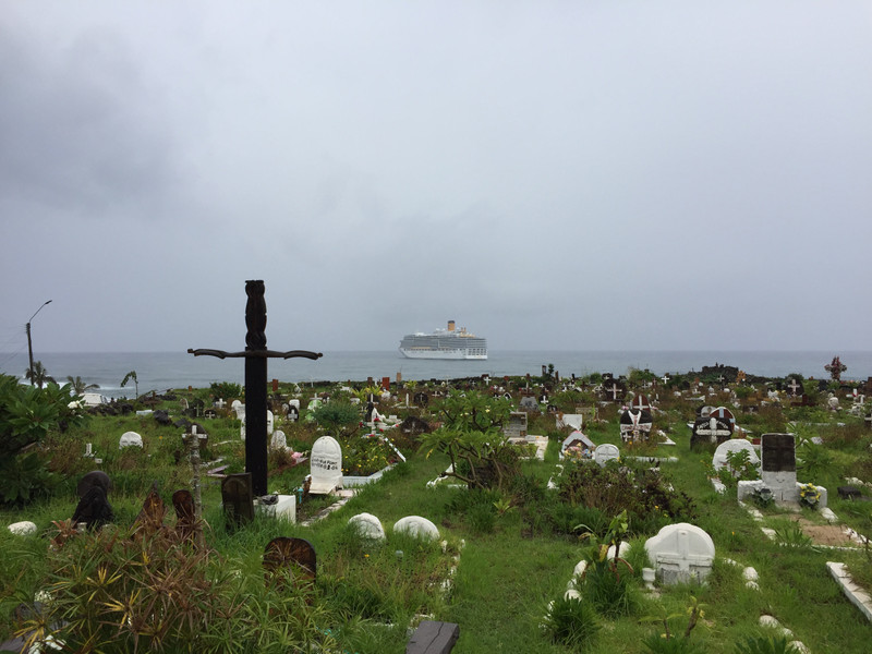 Cruise ship waiting off graveyard 