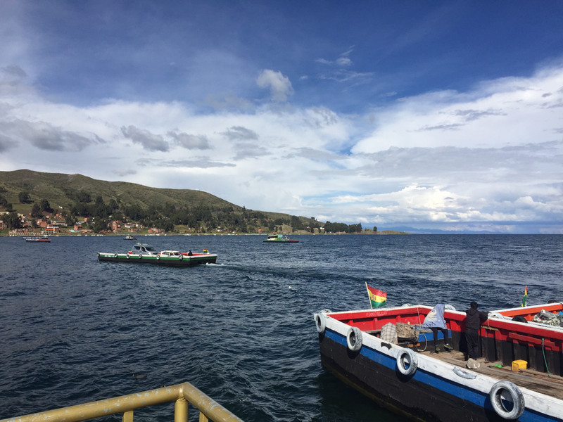 Waiting for our bus at Titicaca