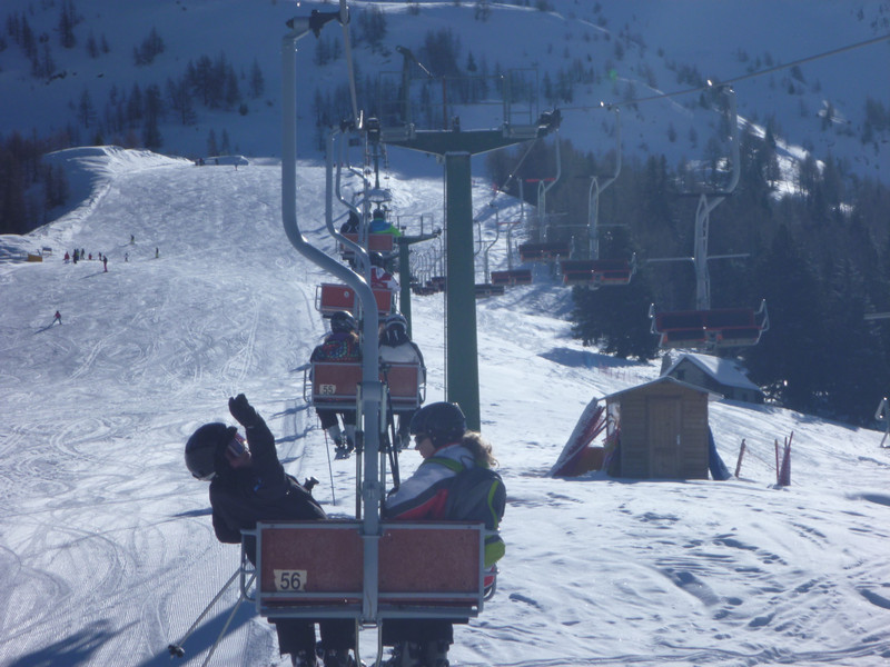 On the chair lift