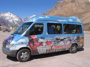 Our minibus which took us to the mountains.