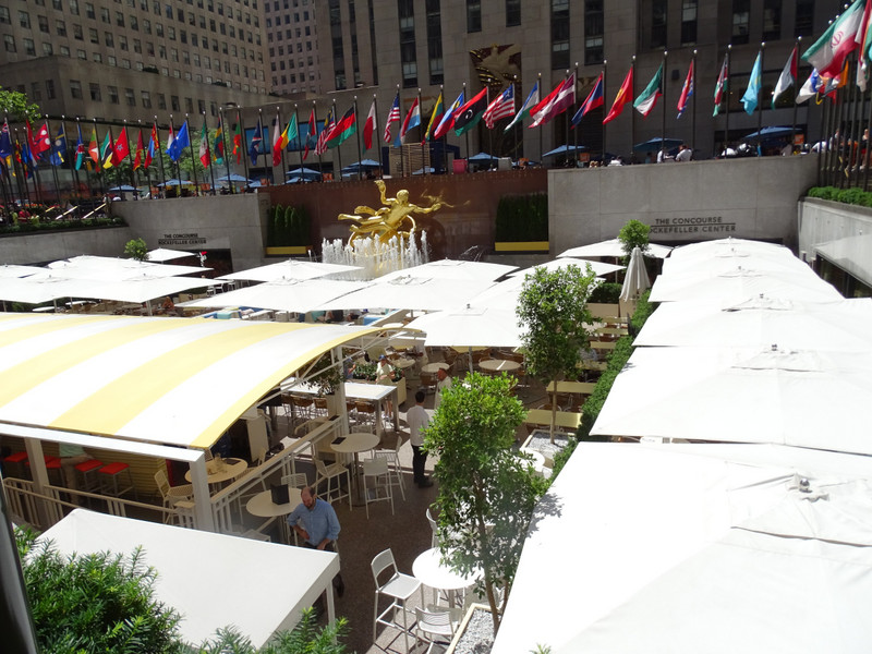 Restaurant at Rockefeller Plaza, will be covered by the ice rink in winter