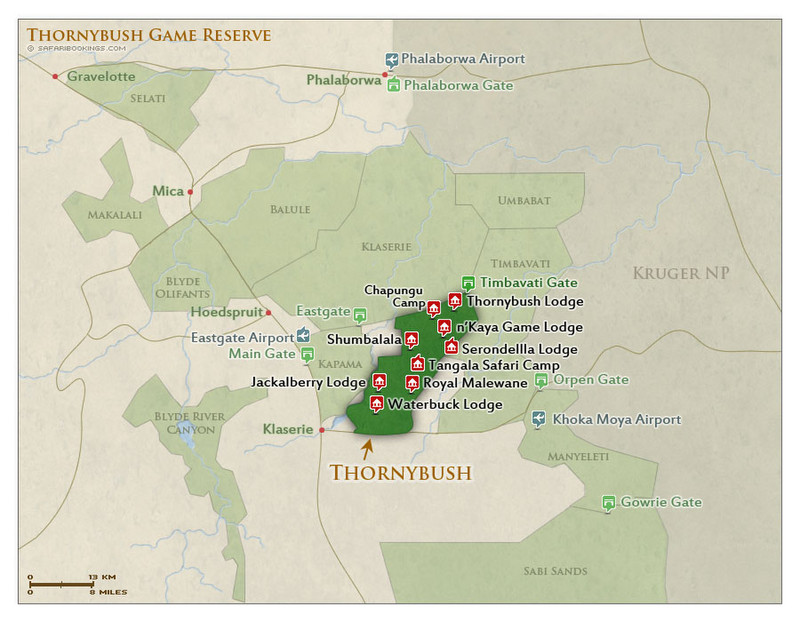 Map of Thornybush Game Reserve