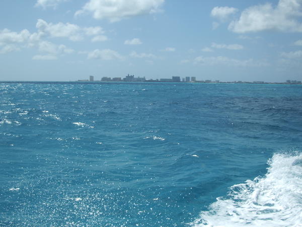 On the way to Isla Mujeres (Cancun on the background)