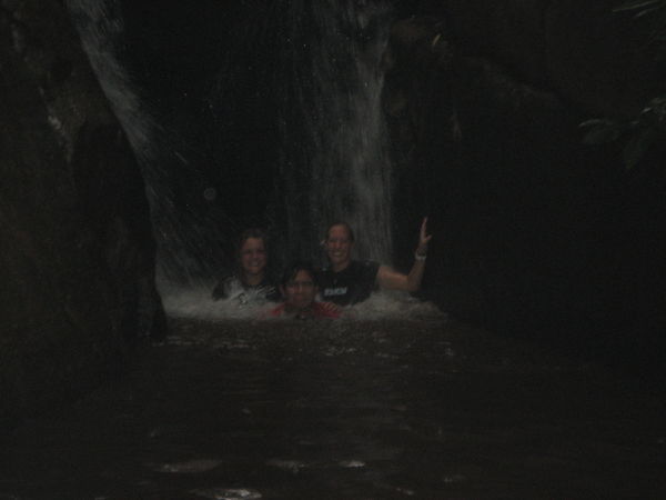 A quick dip in the waterfall....