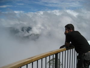 Chris looking at the clouds - you cant see anything else thats for sure...