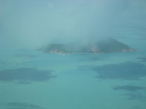 Low cloud cover over the islands.