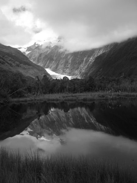 Mirror image of Franz Joseph glacier...