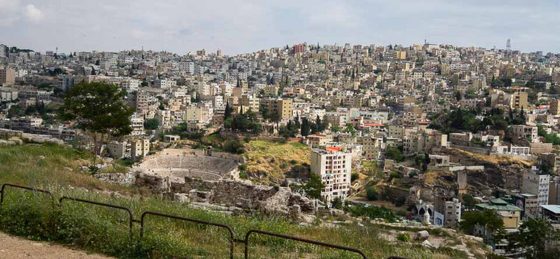 View of Roman Theatre and downtown from Amman Citadel