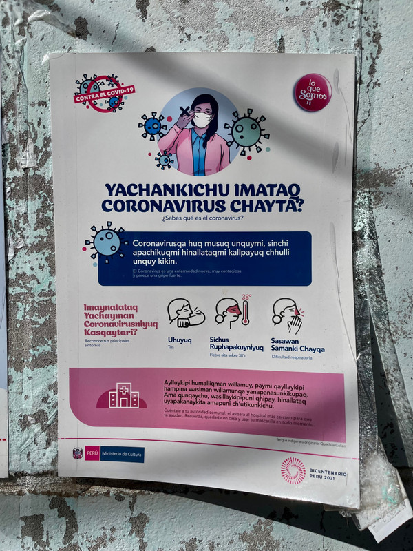 Quechua coronavirus vaccine public service announcement