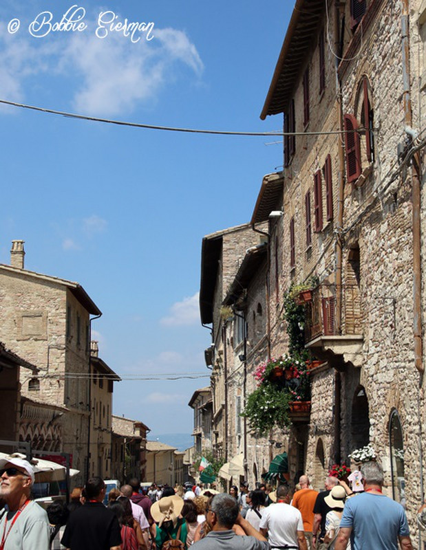 Looking up the street