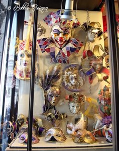 Masks in a shop window