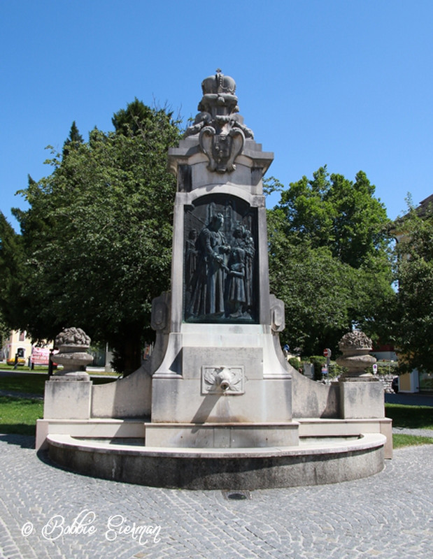 Fountain by St. Michael's Church in Mondsee