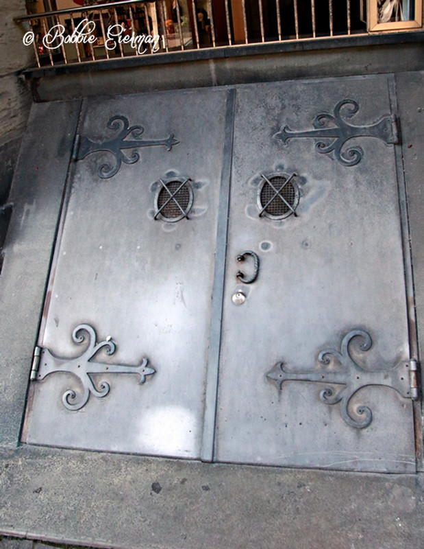 One of the cellar doors along the street