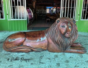 Carved Lion at the rest stop