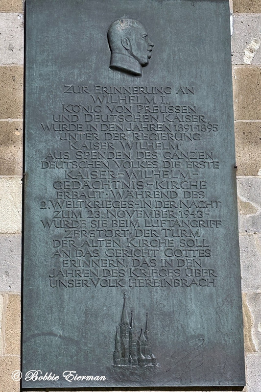 Plaque at the Kaiser Wilhelm Memorial Church