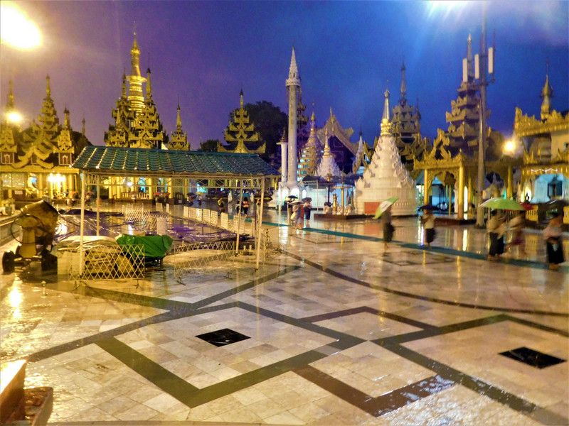 Inside Shwedagon temple