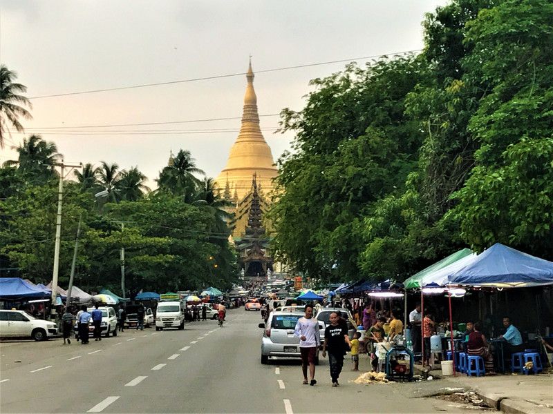 View of Shwedagon temple