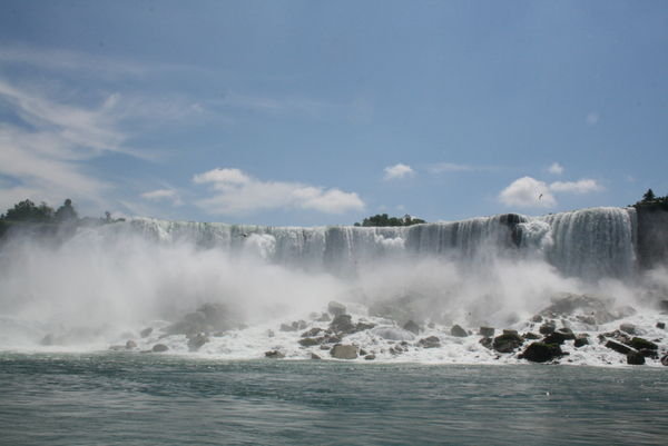The American falls from the boat