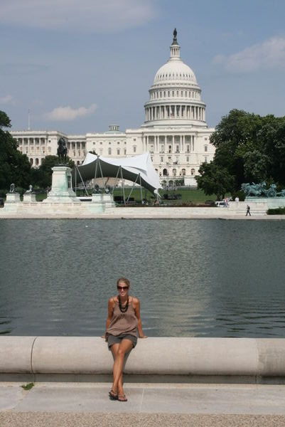 Lisa infront of Capitol Hill