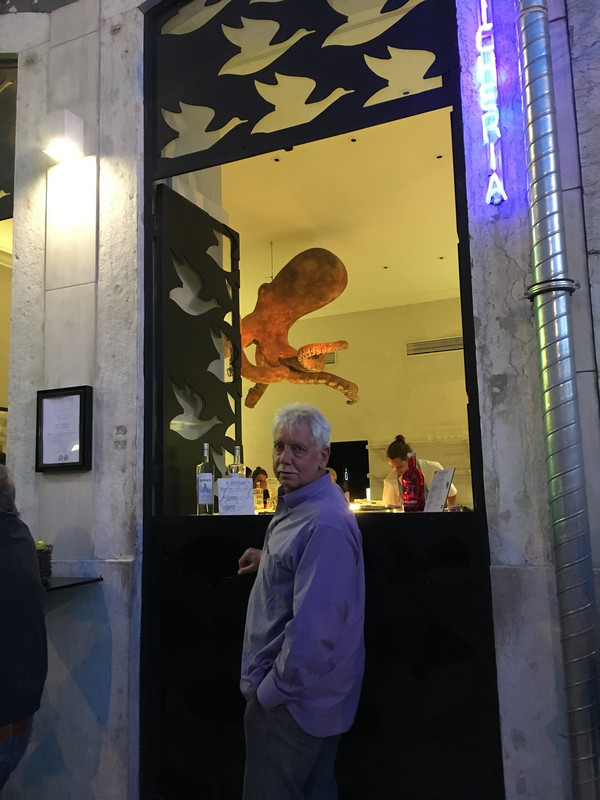 Mike at the outside bar of A Cevicheria