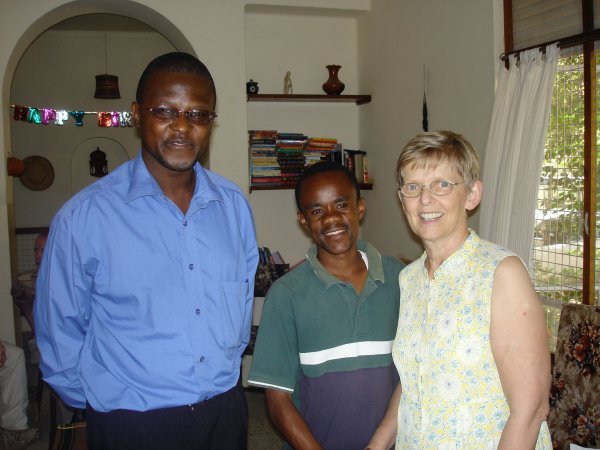 Gerry with our friends Jothem and Samwel.  As it turned out, Sunday was Jothem's birthday too.