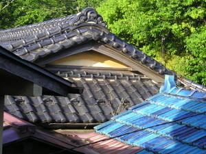 Blue roofs in Japan