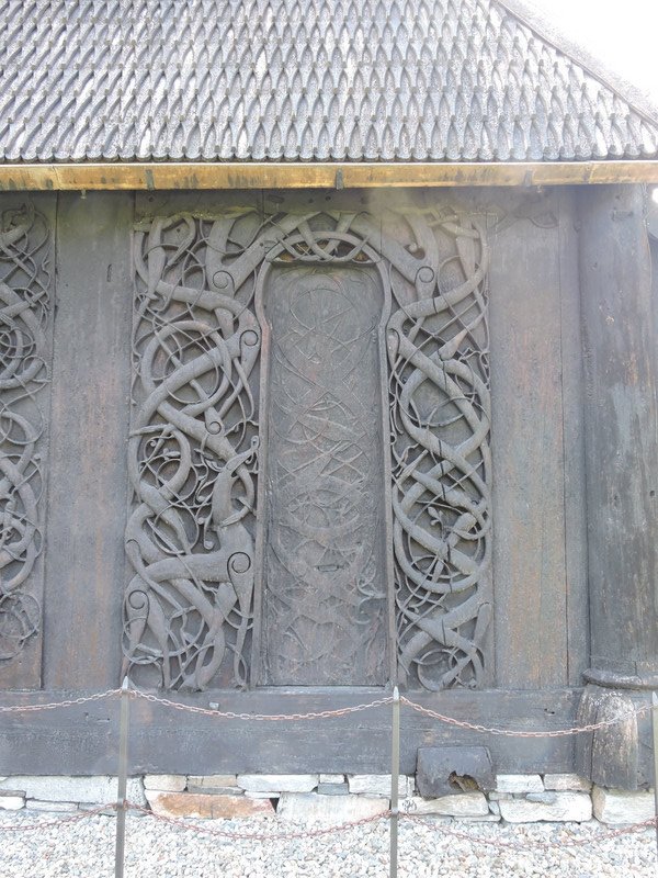 Wood carvings on the church walls