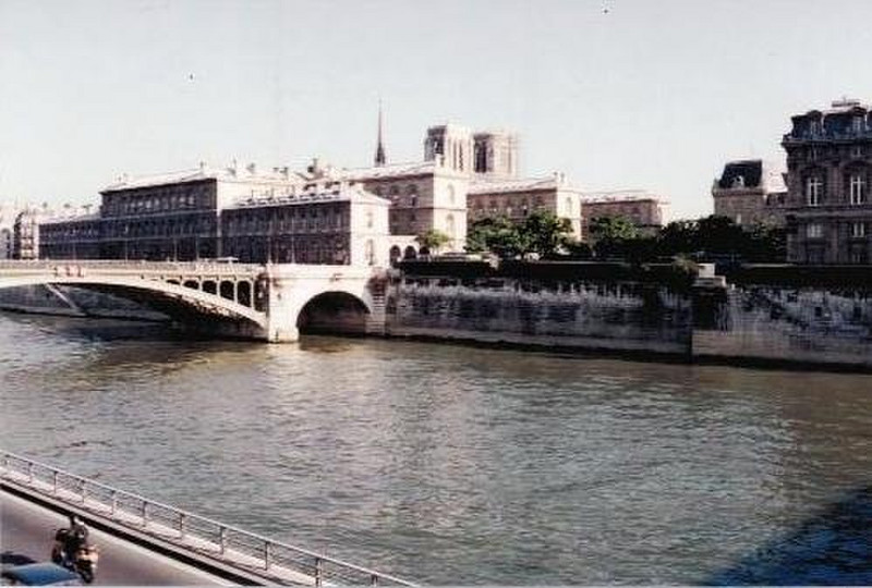 Seine River and top of Notre Dame