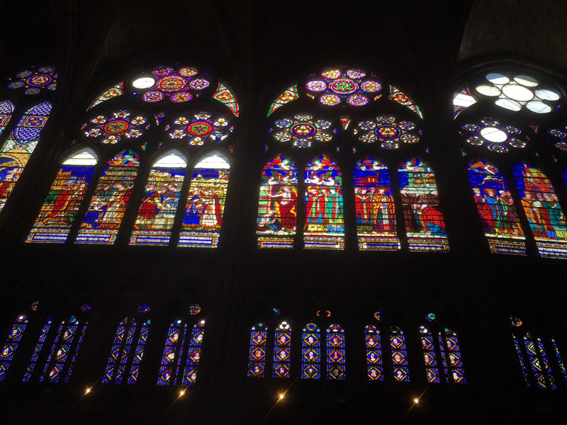 Some of the beautiful stained glass in St Denis Basilique
