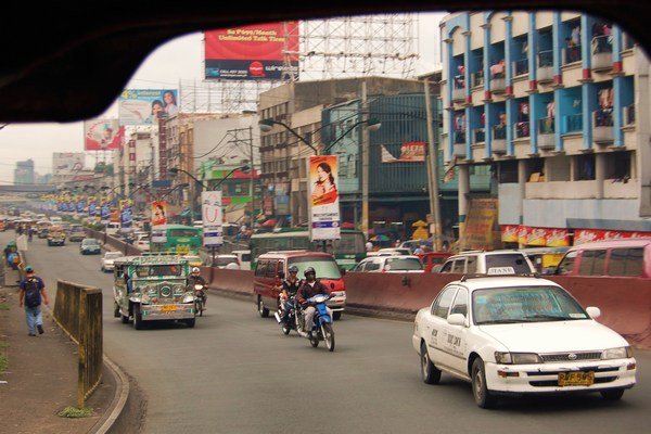 View from inside our Jeepney at the highways...