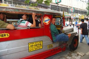 Relaxing in the front of the Jeepney