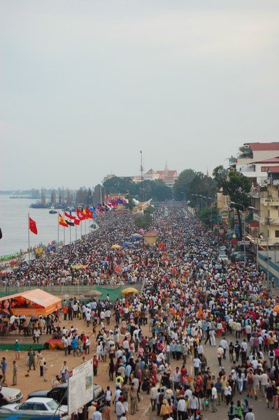 The Water Festival Crowds on the Phnom Penh Waterfront