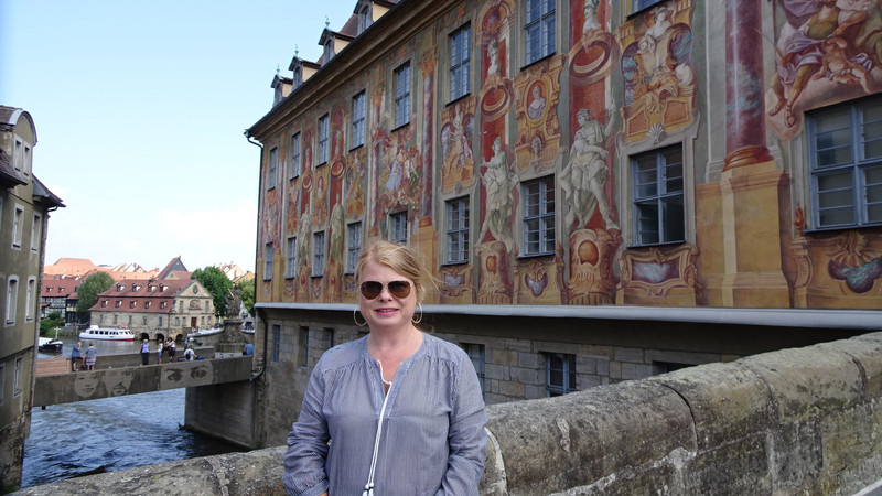 Girl on bridge in Bamberg