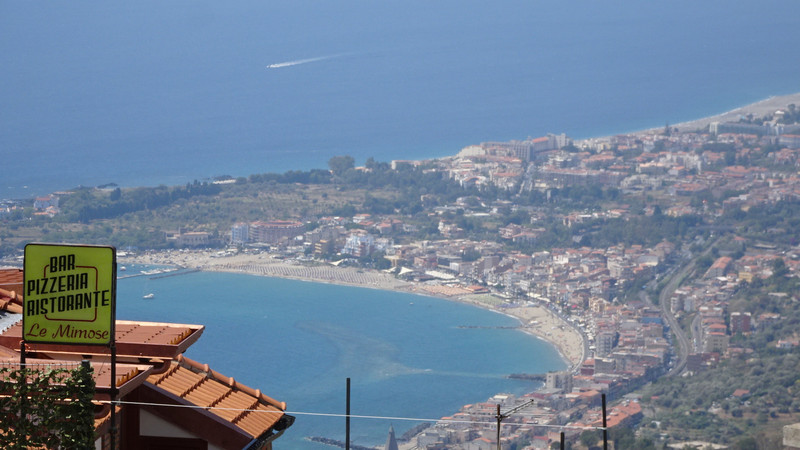 High above the Sicilian coastline