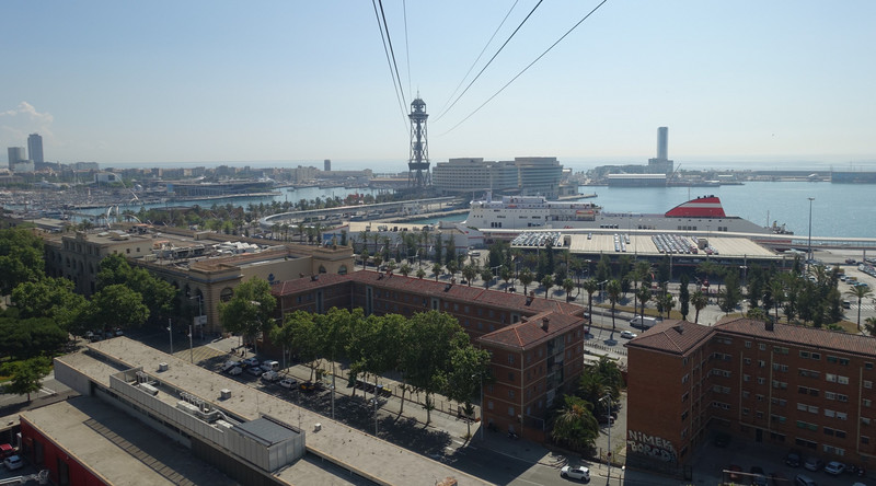 Over the Marinas, the World Trade Centre onto the stop at Torre de St. Sebastia.