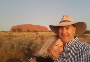 Enjoying Uluru sunset together.