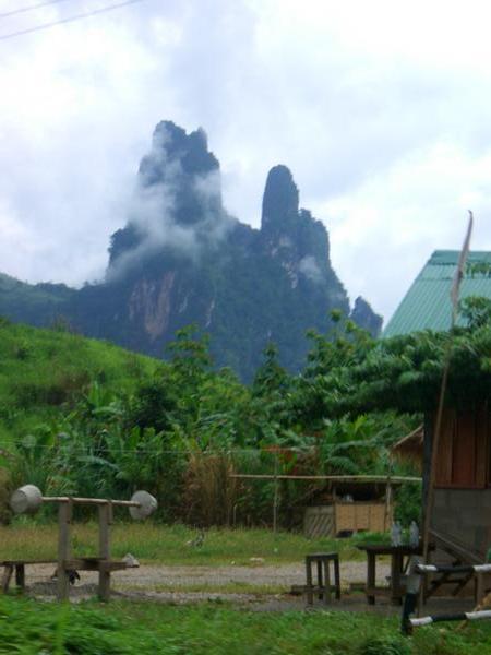 The scenery on the drive to Vang Vieng