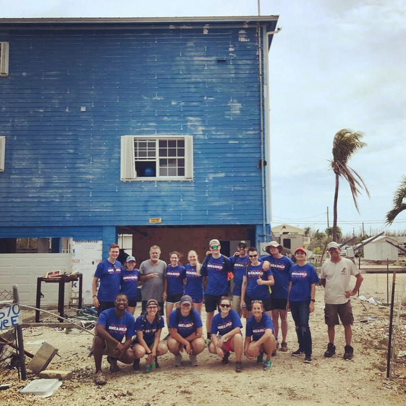 Us with Dell (left) and Habitat Manager Dan (right) outside Dell’s home in Big Pine Key