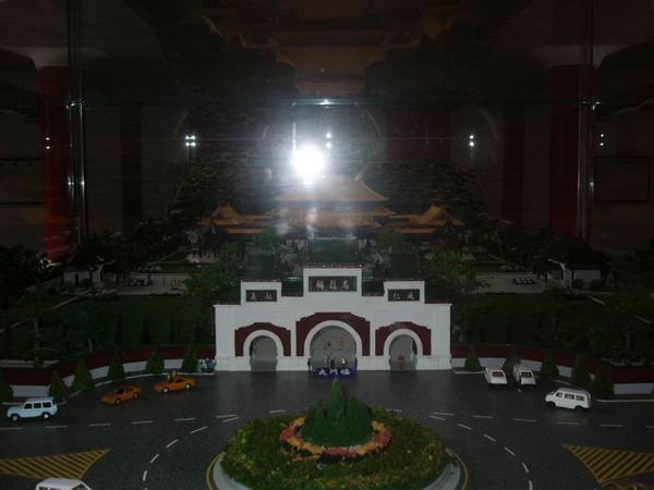 A picture of mini model of the temple